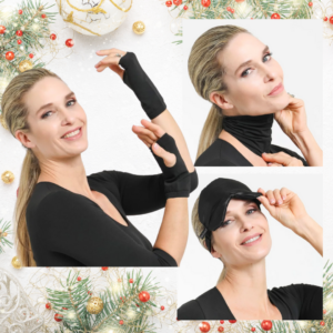 Promo Pack Mascherina + Guanti + Fascia in dermofibra (Natale)